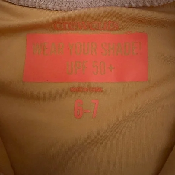 Crewcuts Tan and Pink UPF 50+ Swimsuit - Picture 2 of 3
